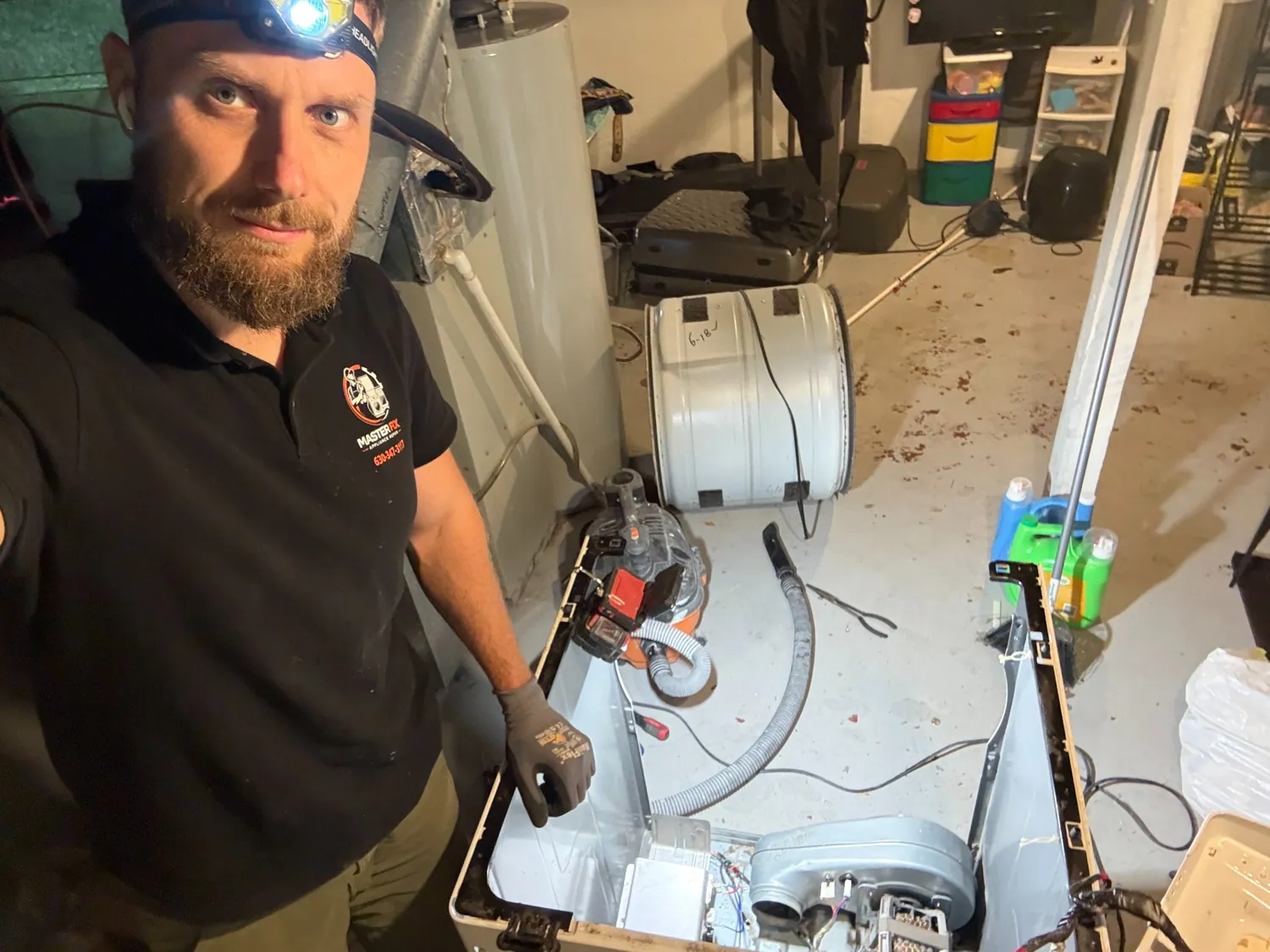 Dryer repair in progress